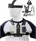 Adjustable Phone Chest Mount&Head Strap Kit,Quick-Release Harness for POV (Adjustable Phone Chest Mount & Head Strap Kit (1-Pack)) by WLPREOE