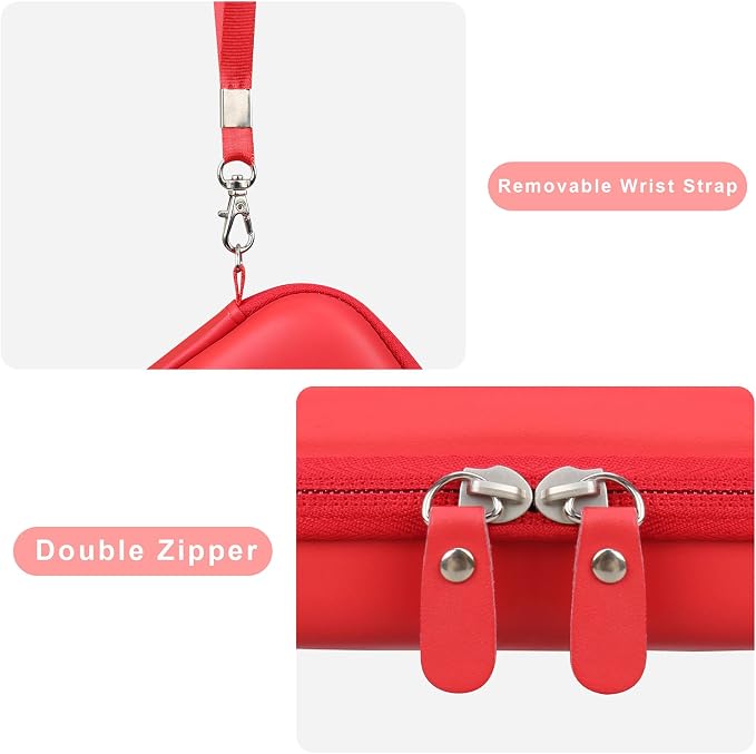 Canboc Carrying Case for HP Sprocket Portable 2x3 Instant Photo Printer | For Kodak Step Wireless Mobile Photo Printer, Mesh Bag fit Photo Paper Cable, Red - Image 6