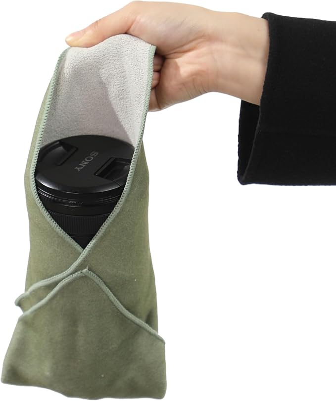 Self-Adhesive Camera and Lens Protective Wrap, Green, 13.8 x 13.8 in | Soft Wrap Protects Cameras, Lenses, Phones and Gear from Scratches and Bumps in Storage, Camera Bags or on the Go by MDAOCRY