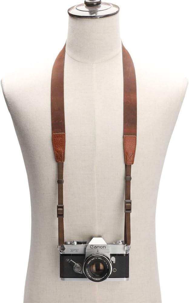 Crazy Horse Leather Camera Strap,Vintage Camera Strap,Adjustable Camera Neck Shoulder Strap for Photographers - Image 5