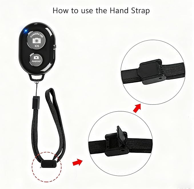 Cellphone Remote Shutter for Smartphones and Tablets, AOQIYUE Wireless Camera Remote Control Compatible with iPhone/Android Cellphone Wrist Strap Included (Black-Pink-Purple) - Image 5