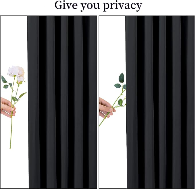4 Panels Black Backdrop Curtain for Parties Wrinkle Free Black Photo Curtains Backdrop Drapes Fabric Decoration for Birthday Party Wedding 20ft(W) x 10ft(H) - Image 7