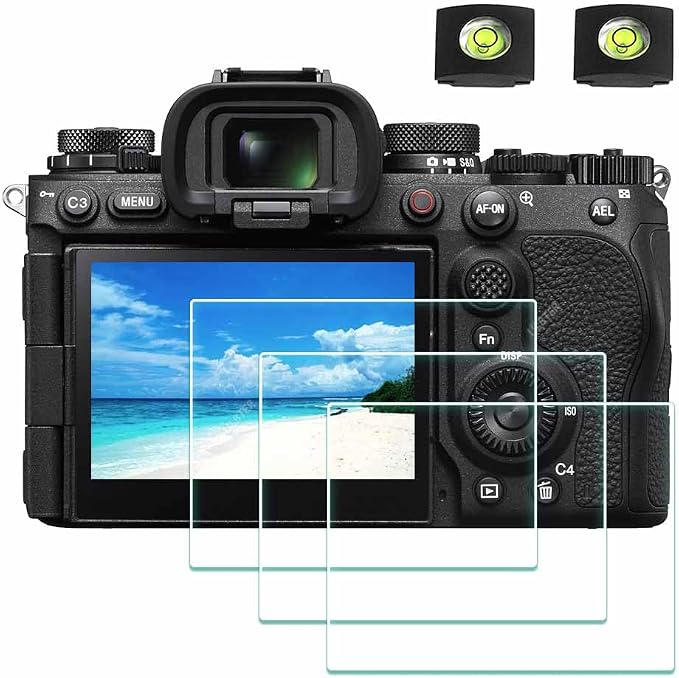 ULBTER Screen Protector for Sony Alpha A1 II/A9 III A1II A9III [3+2Pack] | [Not for A1 A9 A9II] A9M3 A93 Glass Screen Saver & Hot Shoe Cover 0.3mm 9H Hardness Anti-Scrach Anti-Bubble by ULBTER