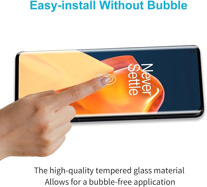Didisky Screen Protector for Oneplus 9 Pro, 3 Pack Tempered Glass Film with 2 Pack Camera Lens Protector, Easy to Use,Scratch-Resistant,9H Hardness,3D Curved Full Coverage - Image 3