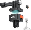 VRIG Mini Quick Release Base Mount for Action Camera, Magnetic Tripod Mount Adapter Compatible with DJI OSMO Action 5Pro/4/3,Go-Pro Hero 13/12/11/10, Akaso, Insta360 (Magnetic Accessories) by VRIG
