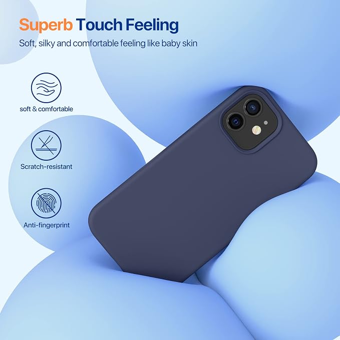 Miracase Silicone for iPhone 12 Case and iPhone 12 Pro Case, Dark Blue | Liquid Silicone Gel Rubber Shockproof Drop Protection Phone Case for iPhone 12/12 Pro 6.1 inch - Image 3