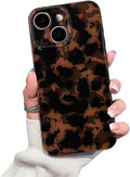 Cute Phone Case for iPhone 13 Case Amber Leopard Print | Cheetah Tortoiseshell Pattern,Full Camera Protective,Slim Shockproof TPU,Aesthetic Girly Glossy Cover for Women Men-Brown by XQAGU