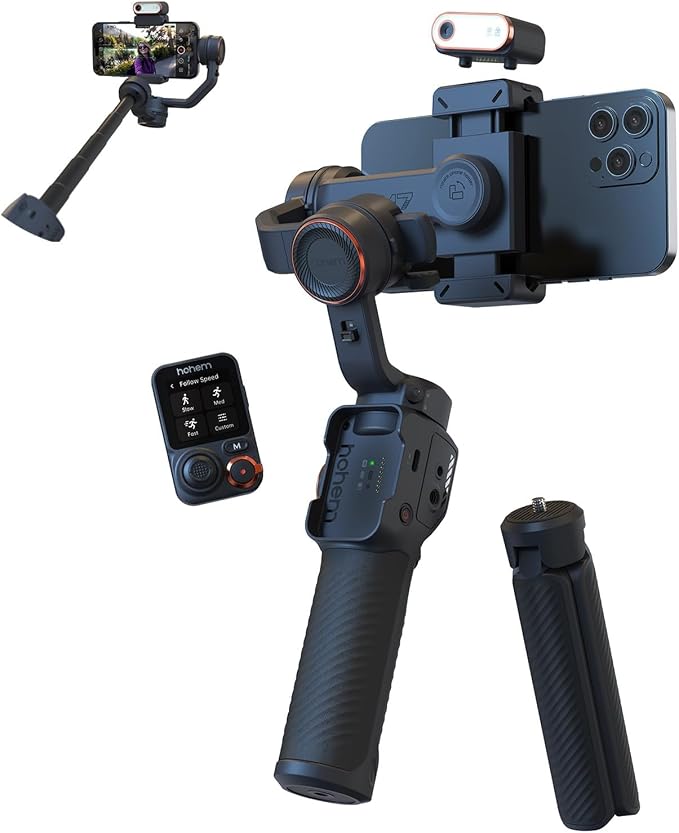 Hohem iSteady M7 Gimbal Stabilizer for iPhone,3-Axis Gimbal w/AI Tracking | Detachable Remote,Extendable Pole,Magnetic Light,Phone Stabilizer for Video Recording - Hohem M6 Kit Upgrade - Image 9