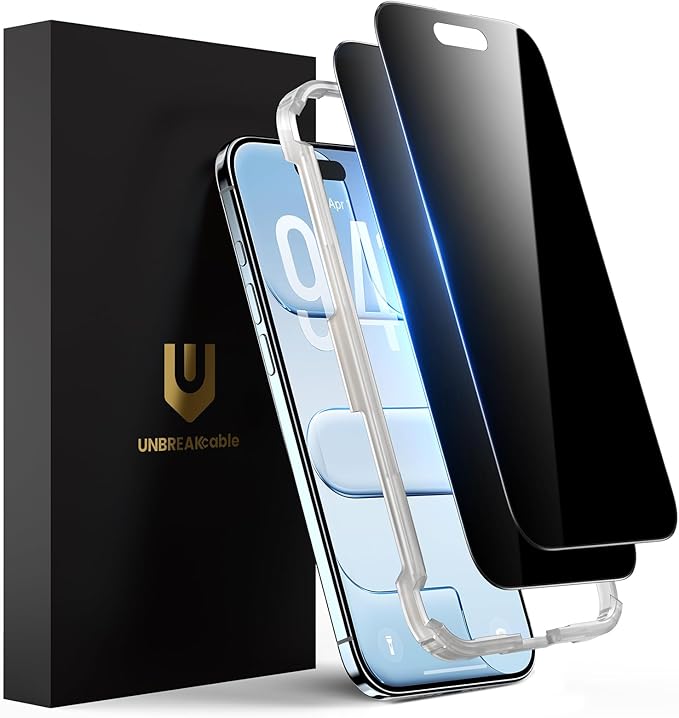 UNBREAKcable Privacy Screen Protector for iPhone Air, 2-Pack | True 28° Anti-Spy, Shatterproof Tempered Glass, 9H Hardness, Easy Install, Bubble-Free, Anti-Scratch, Case Friendly by UNBREAKcable