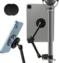 Magnetic Tablet Holder for Mic Stand, Full Metal Phone & iPad Music Stand, Compatible with All Models of iPad and iPhone Devices, Adjustable at Any Angle by PaiPaiGo
