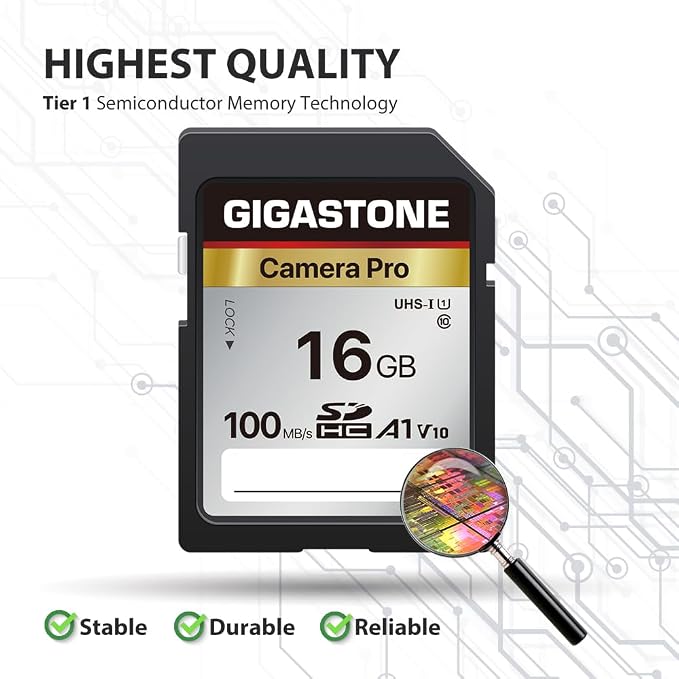 【5-Years Data Recovery】 GIGASTONE 16GB SD Card 2-Pack, Camera Pro, UHS-I A1 V10 SDHC Memory Card Speed up to 100MB/s Compatible with SPYPOINT TACTACAM Trail Camera, with 2 Mini Cases. - Image 6
