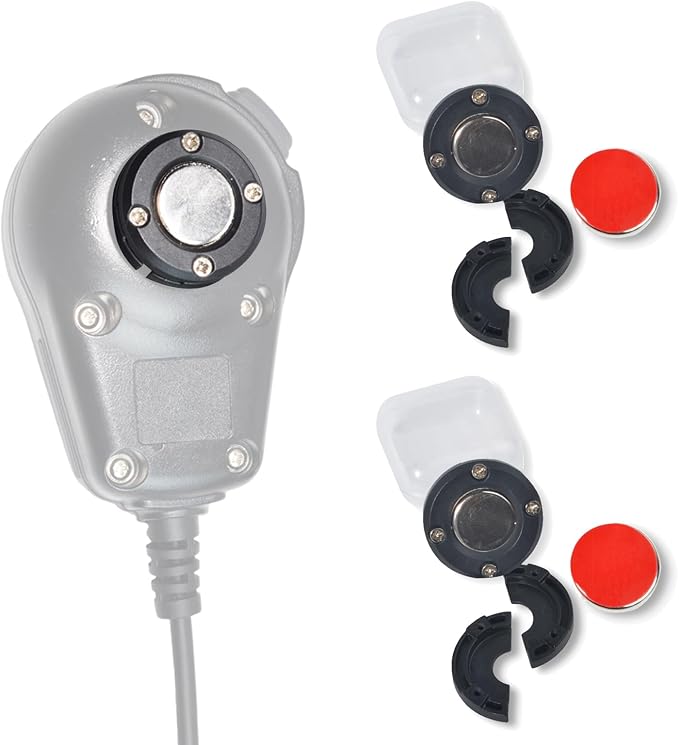 TWAYRDIO Magnetic Radio Mic Holder 2-Pack, Mobile Microphone Magnet Mount, CB Mic Hanger, for Motorola Kenwood Mics, Mounting Solutions for Car Truck Dash Board by TWAYRDIO