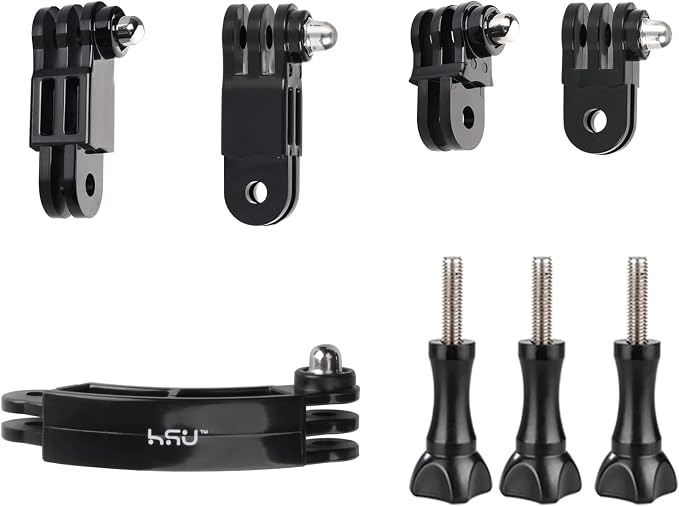 HSU Basic Adapter Grab Bag for GoPro (13pcs) | Including Quick Release Buckle, J-Hook Buckle, 3-Way Pivot Arms, Tripod Mount, Curved Extension Arm and Thumbscrews - Image 3