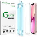 amFiIm OneTouch for iPhone 13 Mini Screen Protector 5.4" Tempered Glass | Auto-Alignment, 30s Install, Bubble Free, 9H Hardness, Scratch & Drop Protection, HD Clear, Case Friendly, 2 Pack (13M-5.4'') by amFilm