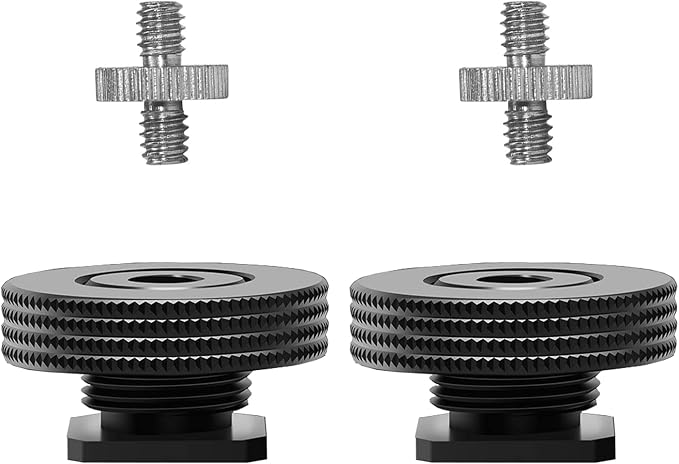 1/4" Female to Hot Shoe Adapter - 2 Packs, Hot Shoe Mount Adapter with 1/4" Male Screw Adapter for Magic Arm, Monitor, Video Light by Atmoshue