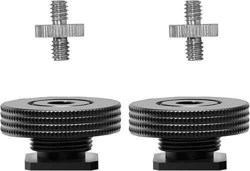 1/4" Female to Hot Shoe Adapter - 2 Packs, Hot Shoe Mount Adapter with 1/4" Male Screw Adapter for Magic Arm, Monitor, Video Light by Atmoshue