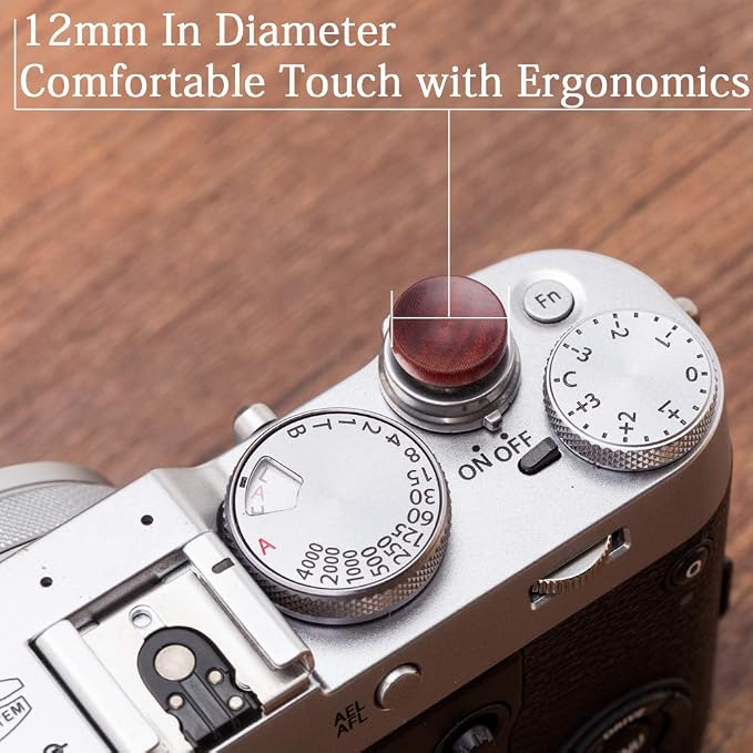 Wood Soft Shutter Release Button | Delicate Camera Shutter Button 12mm Concave Surface Red(Wood Grain Random) - Image 3