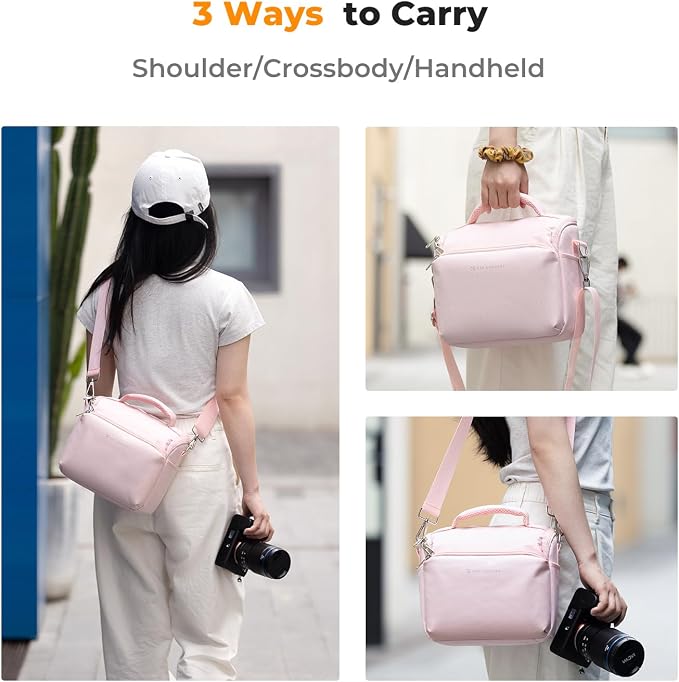 K&F CONCEPT Camera Sling Bag Small Crossbody Case | For DSLR/SLR Camera, Cute & Compact, Shoulder Photography Bags, Compatible for Canon/Nikon/Sony, BS09 - Image 5