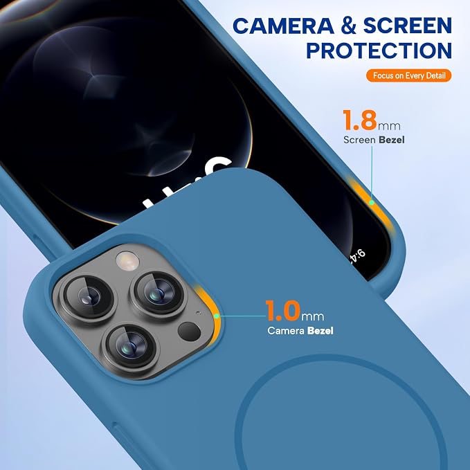 Miracase Silicone for iPhone 12 Pro Max Case, Capri Blue | Soft Anti-Scratch Microfiber Lining, Premium Silicone Cover Shockproof Drop Protection Phone Case for 12 Pro Max - Image 5