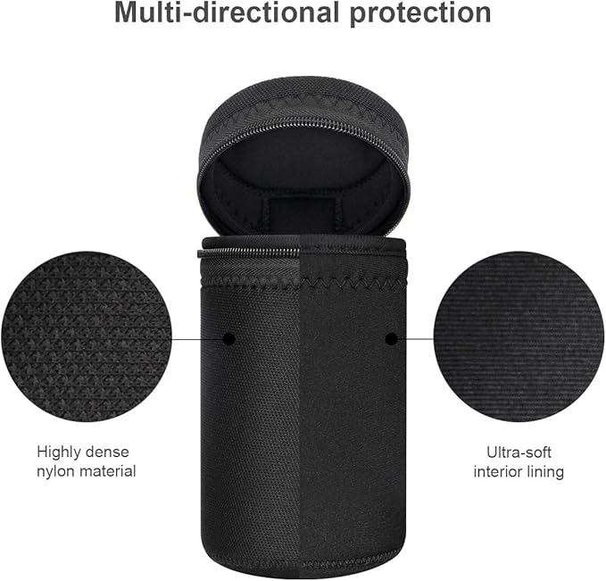 ARVOK Lens Pouch Set, Water Resistant Protective Lens Cases for DSLR Camera Lens, 4 Size Thick Camera Lens Bag for Nikon, Tamron, Sigma, Pentax, Sony, Olympus, Panasonic - Image 3