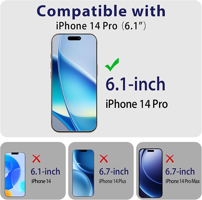 2 Pack Tempered Glass Screen Protector for iPhone 14 Pro 6.1-Inch | with 2 Pack Camera Lens Protector, Anti Scratch, Bubble Free, Case Friendly - Image 2