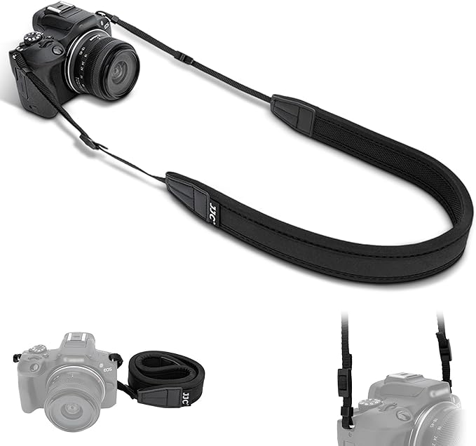 Soft Camera Shoulder Neck Strap with Thinner Lanyard for Canon R50 R50 V R50V R100 R10 R6V R5 R6 Mark III II V R50V R7 R8 M50 Mark II Xhalf ZV-E10 II ZVE10 II ZV-E1 Lumix L10 S1IIE S9 & Compact Camera by JJC