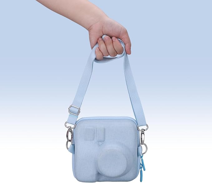 LTGEM Hard Case Compatible with Fujifilm Instax Mini 13, Pastel Blue | Fits Fujifilm Instax Mini 13/12/11/10/9, Hard Carrying Travel Camera Bag with Shoulder Strap - Image 4