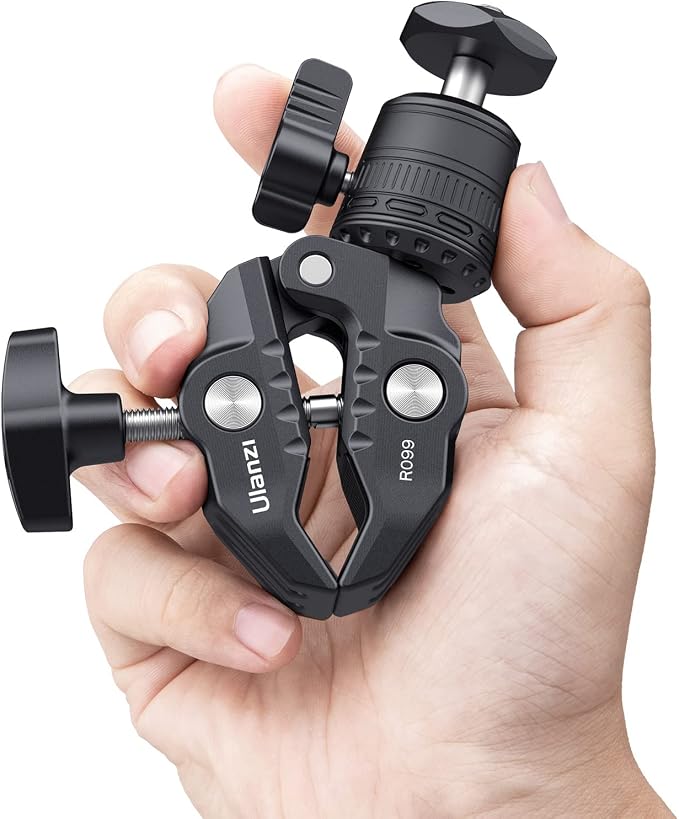 ULANZI R099 Super Clamp Camera Mount with 360° Ballhead | Clamps 0.51-2.36in Pole Tube, 3.3lb Load, for Bike Motorcycle Handlebar Insta360 GoPro DJI Phone DSLR Light Monitor - Image 7