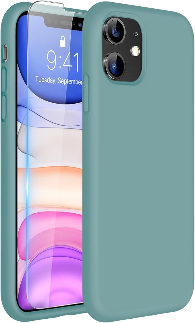 Miracase Silicone for iPhone 11 Phone Case, Midnight Green | Soft Anti-Scratch Microfiber Lining, Premium Silicone Cover Shockproof Drop Protection Phone Case for 11 by Miracase
