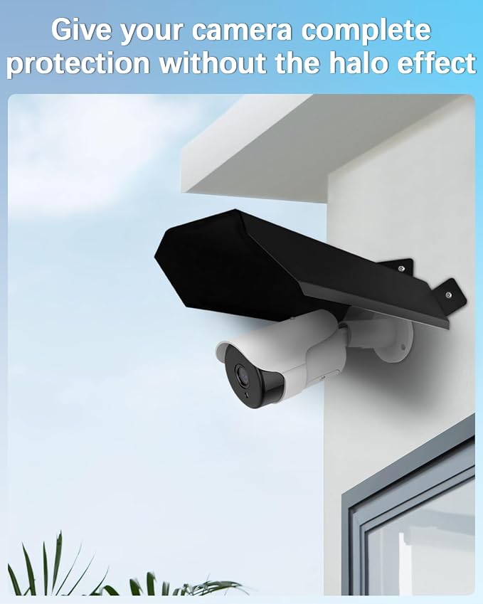 Universal Security Camera Cover Sun Rain Shield | Waterproof Protective Roof for Outdoor Dome, Bullet Cameras (Black Aluminium) - Image 3