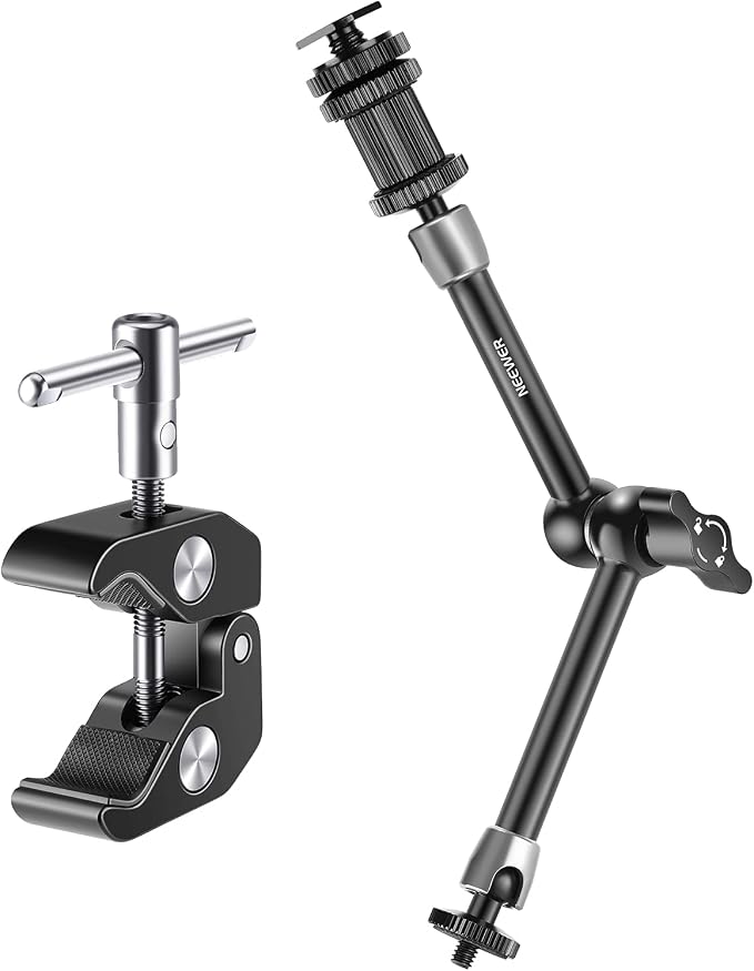 NEEWER 5.9"/15cm Adjustable Friction Magic Arm with 1/4" Screw on Both Ends, Compatible with SmallRig Cage, Flash/LED Light/Microphone/Monitor/SuperClip, Max Load 4.4lb/2kg, ST15 - Image 9