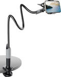 SAIJI Gooseneck Bed Phone Holder, Flexible Long Arm Phone Mount for Desk, Clip Bracket Clamp Stand, iPhone Stand, Mobile Cell Phone Stand Document Camera Nintendo Switch (Black) | 33.4" iPhone Stand, Mobile Cell Phone Stand for iPhone Air 17 Pro Max, 1... by SAIJI