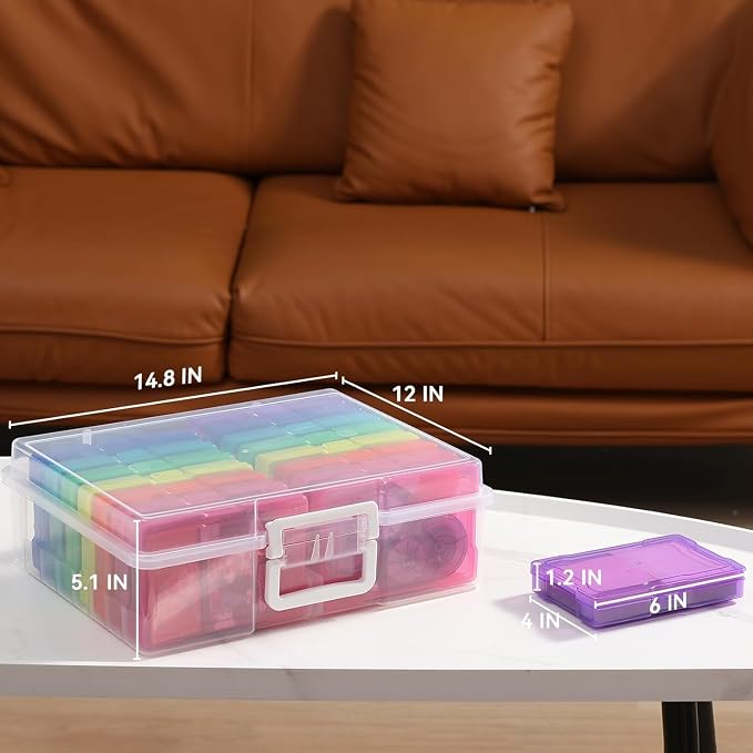 novelinks Photo Storage Box and 16 Inner 4" x 6" Photo Storage Containers | 2Pack Color, Photo Albums 4x6 Pictures, Photo Organizers and Storage, Card Game Storage, Task Boxes for Special Education - Image 2