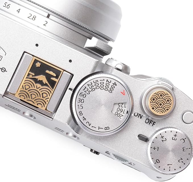 Cloud Pattern Hot Shoe Cover Shutter Button for Fujifilm XT50 X100VI | Brass alloy sea of clouds pattern hot shoe cover Shutter Button For Fuji XT30III X100VI For Nikon ZF For Leica For Olympus - Image 2