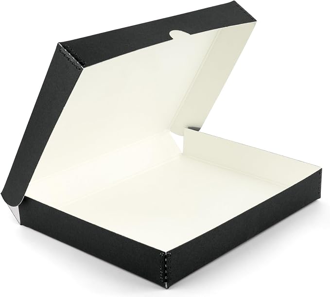 Lineco Clamshell Archival Storage Box, 16.5x20.5x1.75 Inch, Black | Acid-Free with Metal Edge Boxboard, Organize and Store Photos Documents Cards Negatives Magazine Prints Family Records DIY by Lineco