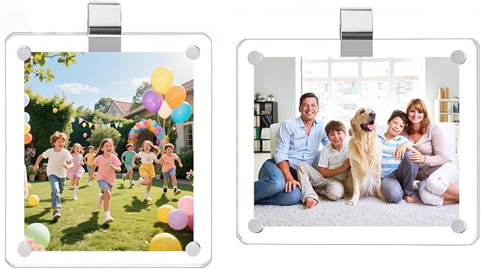 2 Pack Magnetic Car Visor Photo Holder – Personalized Acrylic Clip for Family, Pets, Travel Pictures – Easy Snap-On Car Accessory for Sun Visor (2 Pack, 3''x3.5'') by Unknown