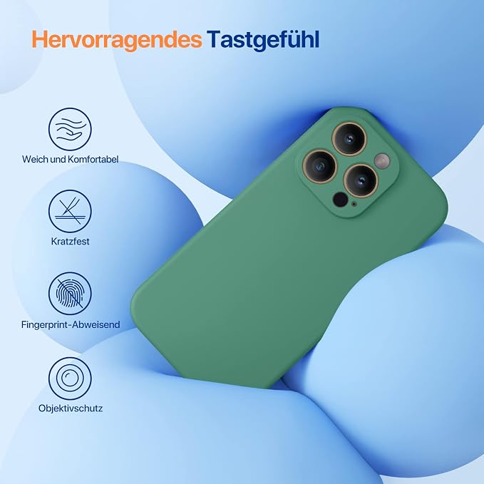 Miracase Silicone for iPhone 14 Pro Case, Acacia Green | Soft Anti-Scratch Microfiber Lining, Premium Silicone Cover Shockproof Drop Protection Phone Case for 14 Pro - Image 2