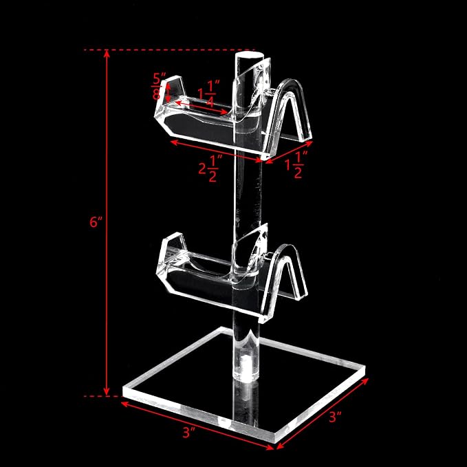 MOOCA 2-Piece Acrylic Eyewear Display Stand, Holds 4 Frames | Eyewear rack with oversized supports displays large sunglasses and eyeglasses for show,store,home and easy assemble.' - Image 2