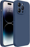 miracase Designed for iPhone 14 Pro Case, [Upgraded Camera Protection], Shockproof Liquid Silicone Rubber Phone Case Cover for 14 Pro 6.1 inch, Dark Blue by Miracase
