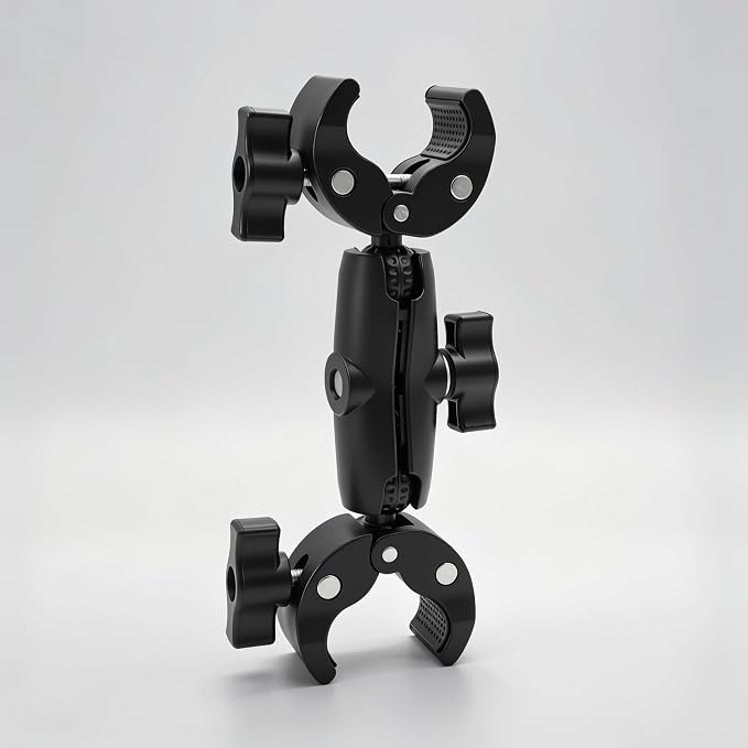 Double Super Clamp Mount Umbrella Holder with 360° Magic Arm, Heavy Duty Camera & Pole Clamp for Photography Light Stand, Monitor Bracket, Chair, Reflector & Crossbar Mount, 8.27“ - Image 5