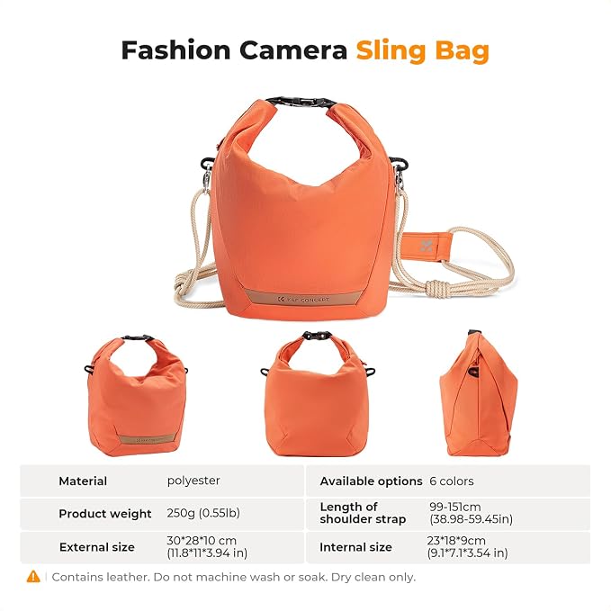 K&F CONCEPT Camera Sling Bag Small | Compact Camera Bag,Cute Soft Camera Pouch, Handbag, Urban Street Photography, BS05 - Image 8