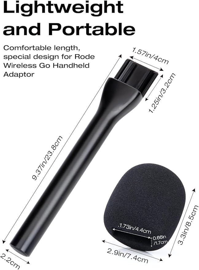 Rode Handheld Wireless Mic Stand with Pop Filter, Holder for Wireless Go 2/Pro, Interview Microphone Adapter for Go/ME - Image 3