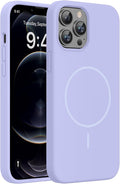 Miracase Silicone & Magnetic for iPhone 12 Pro Max Case, Light Purple | Compatible with MagSafe, Soft Microfiber Lining, Premium Silicone Case Shockproof Drop Protection Phone Case for 12 Pro Max by Miracase