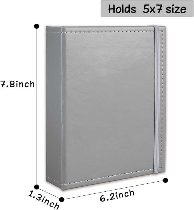 Small Photo Album 5x7 52 Pockets Leather Cover Picture Book Holds 5x7 Photos for Wedding, Baby, Family, Graduation - Image 4