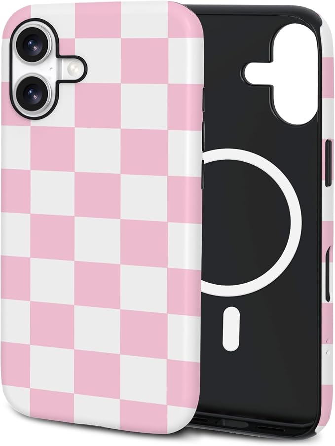 TPU Phone Case for iPhone 17, MagSafe Wireless Charging Compatible, Shockproof Slim Fit Protective Cover with Anti-Yellowing & Raised Camera Protection (Plaid 4, iPhone 17(6.3")) by Unknown