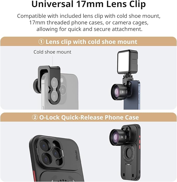 ULANZI CL-003 Phone Macro Lens, HD 75mm Phone Camera Lens for 17mm Thread | Lens Compatible with iPhone Samsung Smartphone Cage Case with 17mm Adapter Phone Video Photo Photography Accessories - Image 4