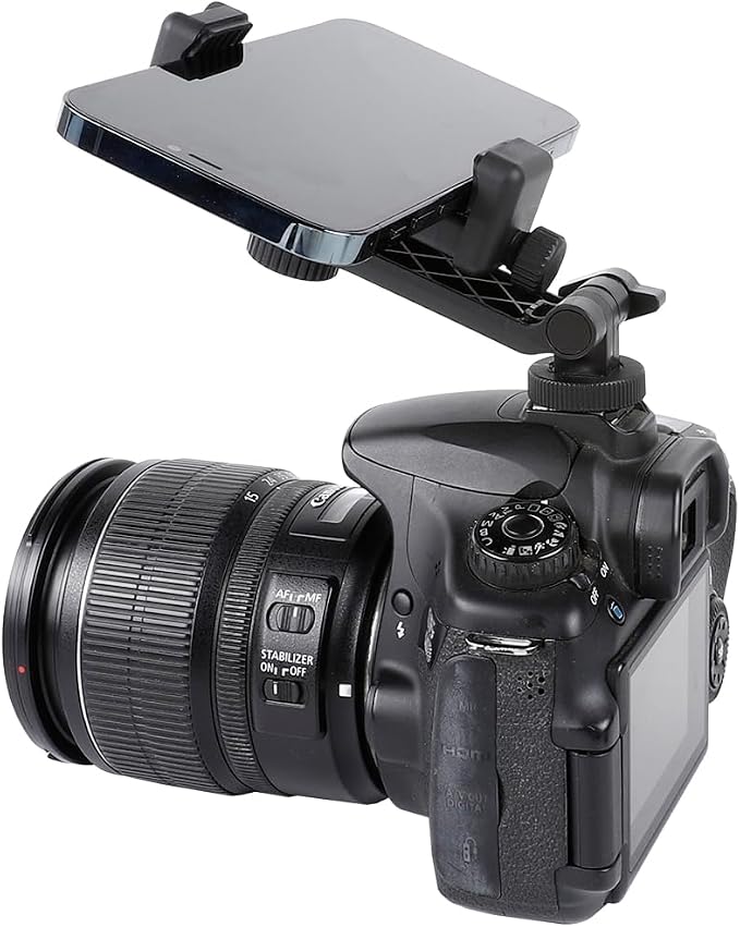 Multifunctional Universal Cell Phone Tripod Mount Adapter 360 Rotation Camera Hot Shoe Phone Holder Compatible with Canon Nikon Sony DSLR - Image 6