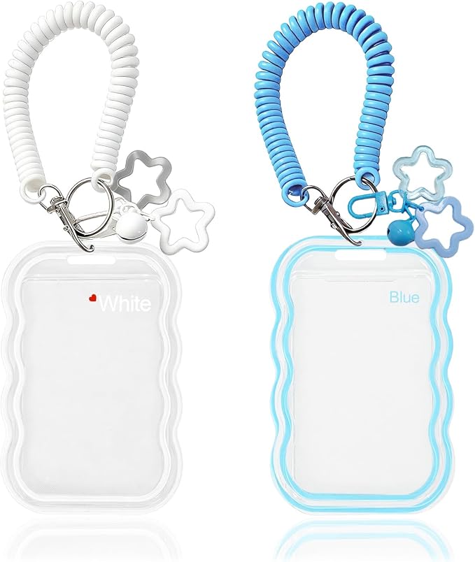 2 Pack Cute Photocard Holder Keychain,Kpop Photo Card Holder | Creative Photo Protector Keychain Accessories for Bus Card, Daily Display & Travel Decorations Gifts by Unknown