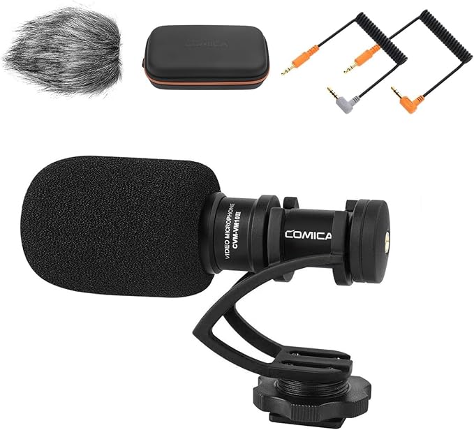 Camera Microphone,Comica CVM-VM10II Professional Video Microphone with Shock Mount, Deadcat,Compact Shotgun Mic Compatible with iPhone,DSLR Camera,Android Smartphones- Perfect for TikTok YouTube Vlog by COMICA