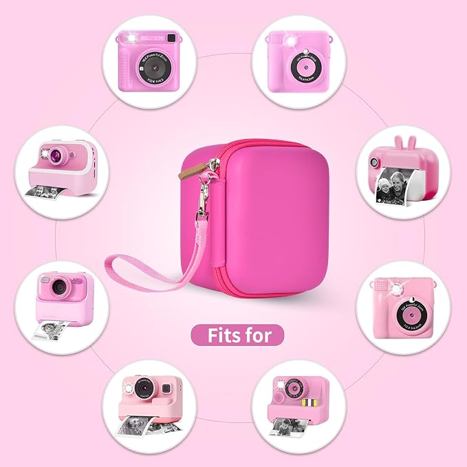 PAIYULE Kids Instant Print Camera Case for ESOXOFFORE for Dylanto | Hard Shell,Mesh Pocket,Wrist Strap,for Gofunly,for GREENKINDER,for DUDUDRAGON,for Zostuic,for Careenoah (Box Only)SkyBlue - Image 2
